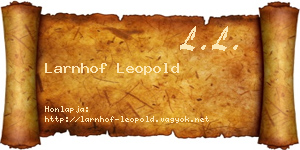 Larnhof Leopold névjegykártya